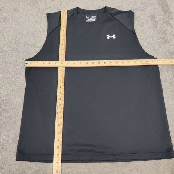 Under Armour Heatgear Men's Athletic Top Size M Loose Fit Black Workout Fitness - Picture 5 of 7